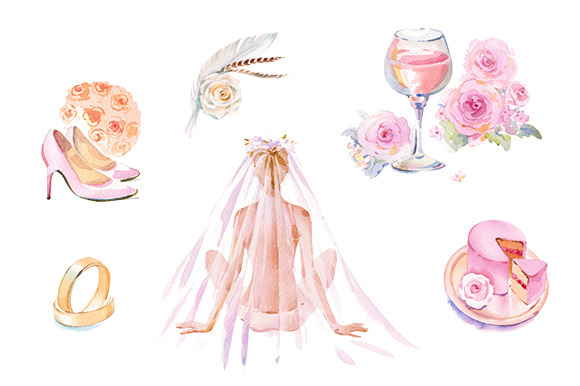 Wedding watercolor clipart set | Illustrations ~ Creative Market