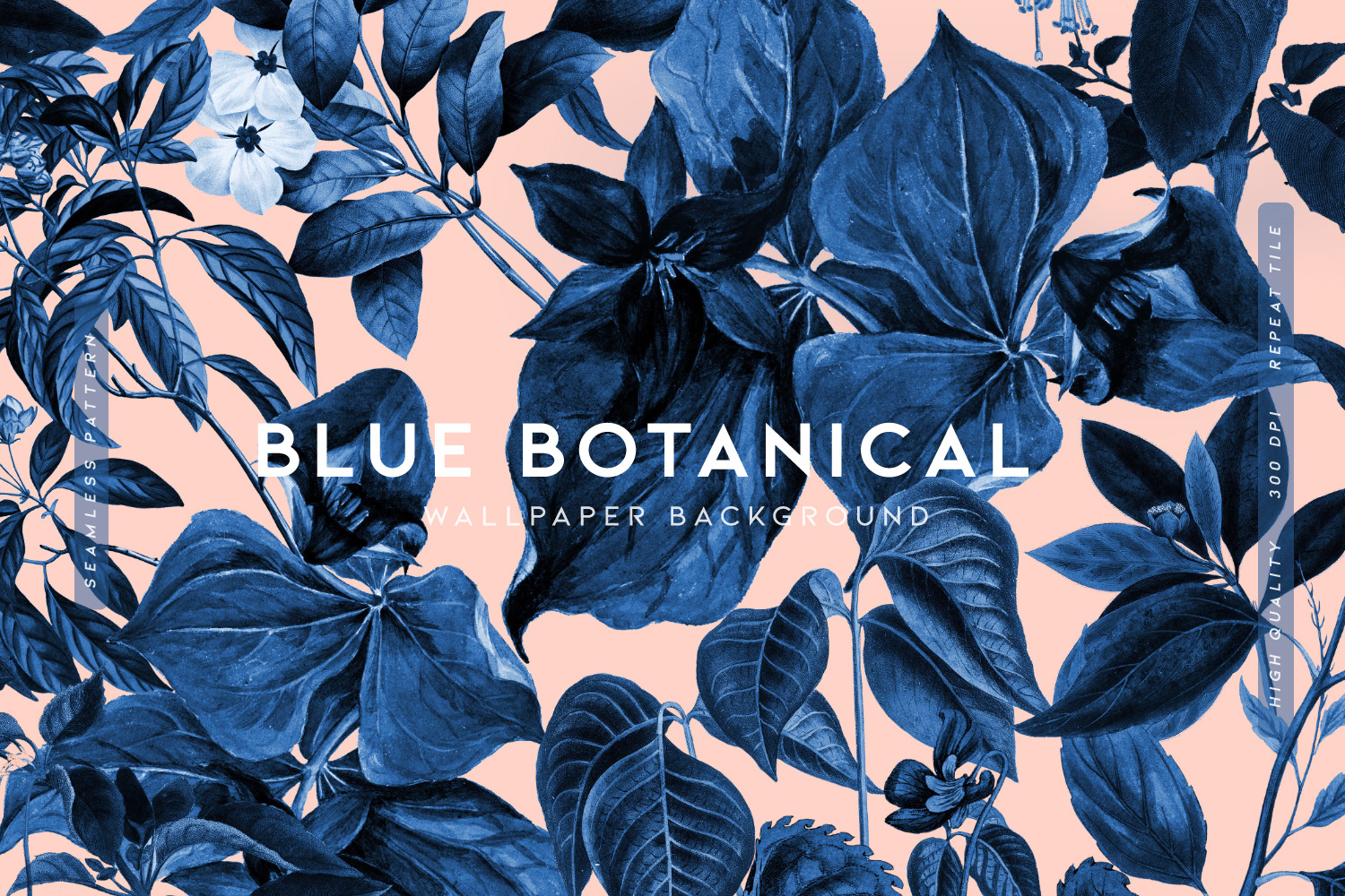 Blue Botanical | Wallpaper Graphics ~ Creative Market