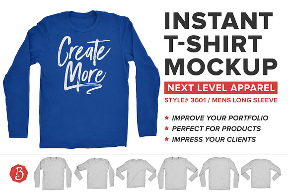 Next Level Long Sleeve Shirt Mockup Creative Photoshop Templates Creative Market