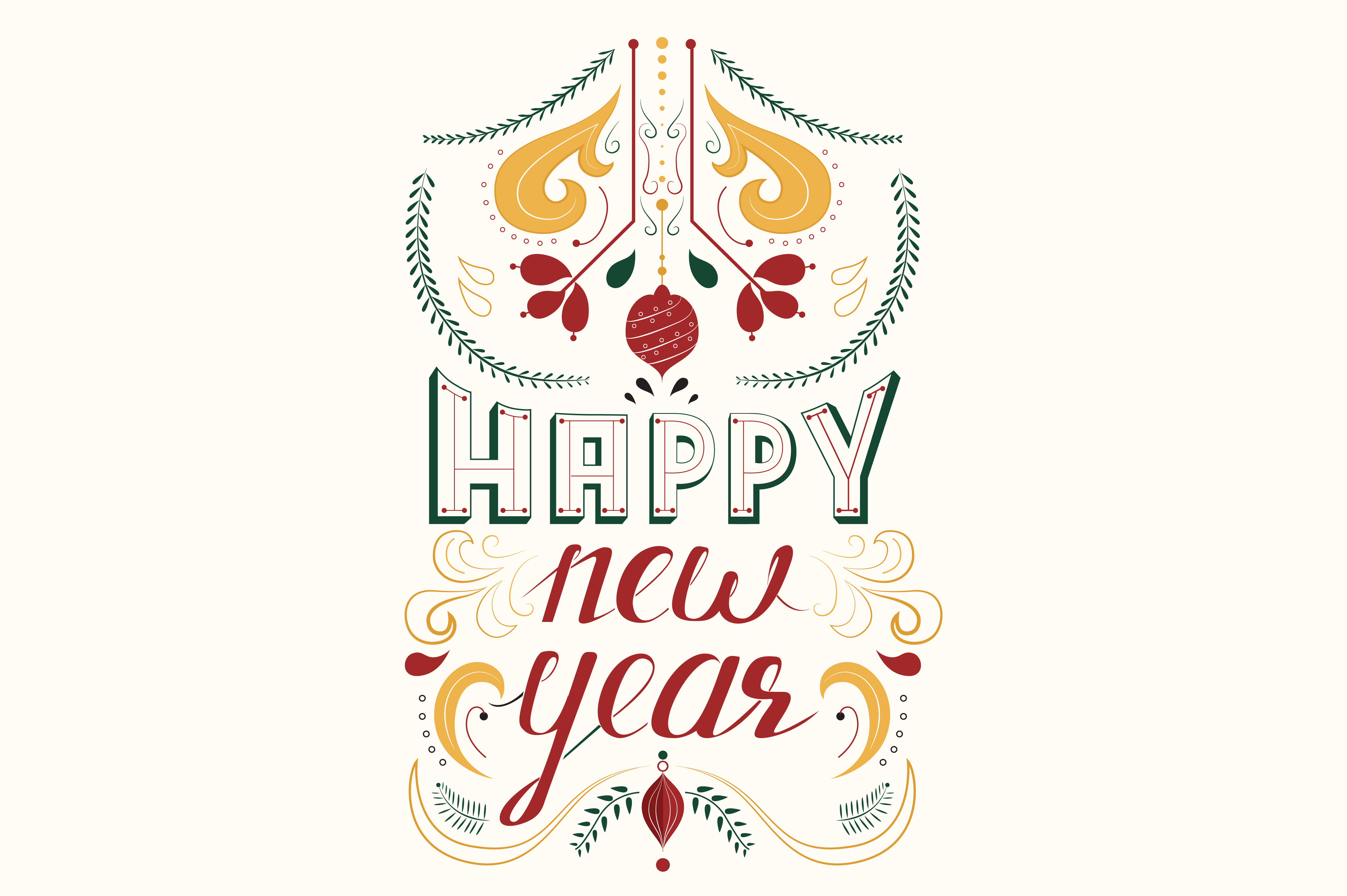 Happy New Year | Pre-Designed Illustrator Graphics ~ Creative Market