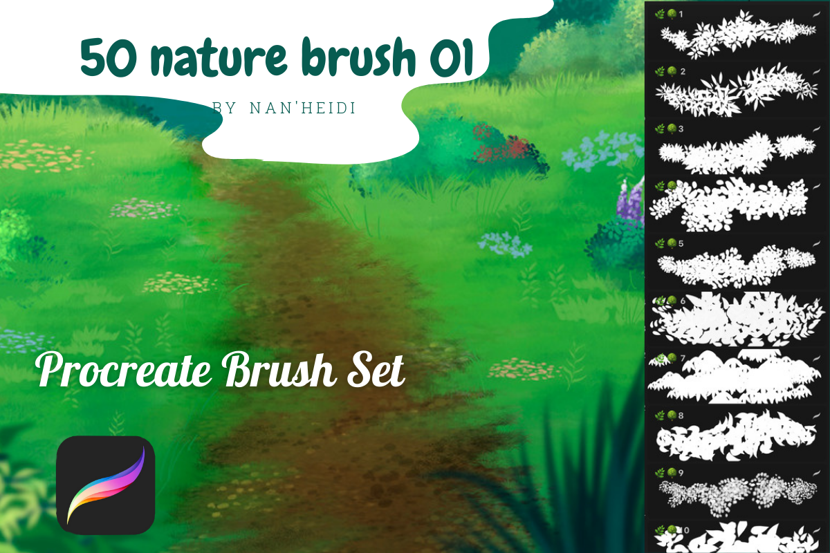 50 Natural Procreate Brushes Brushes Creative Market