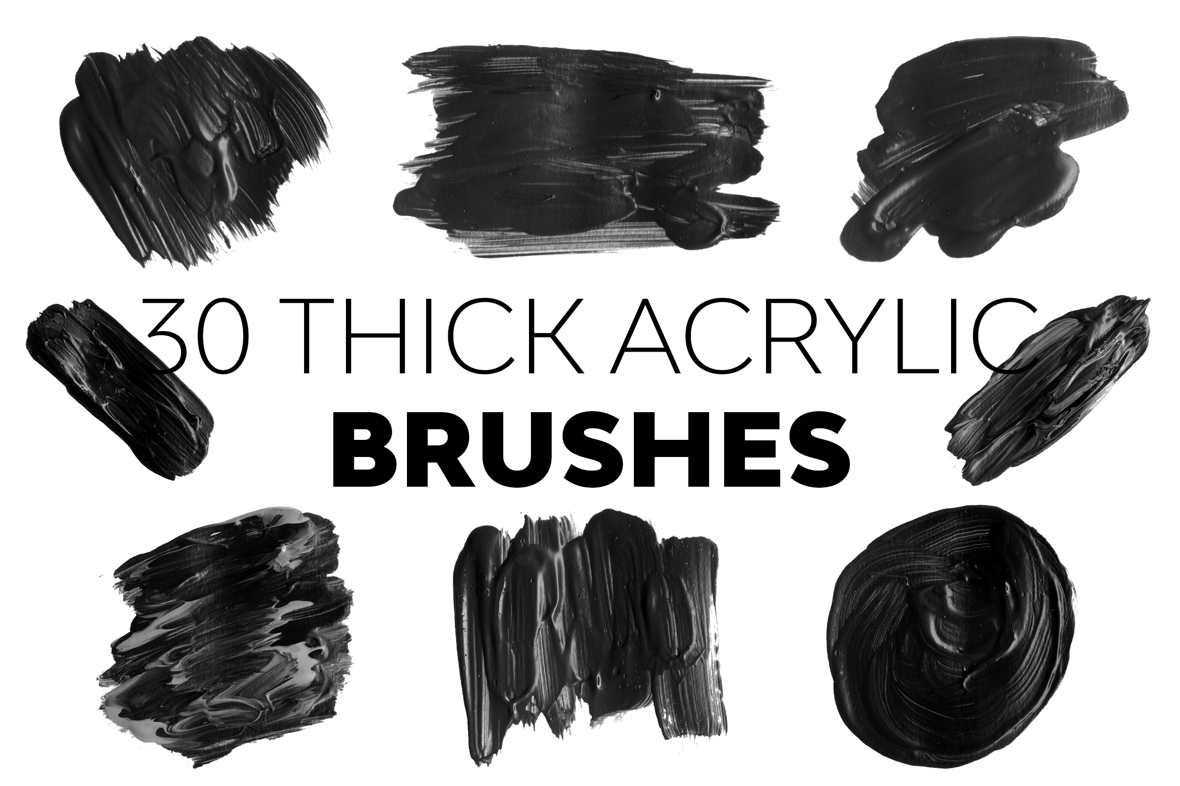 Thick paint acrylic free Photoshop brush set