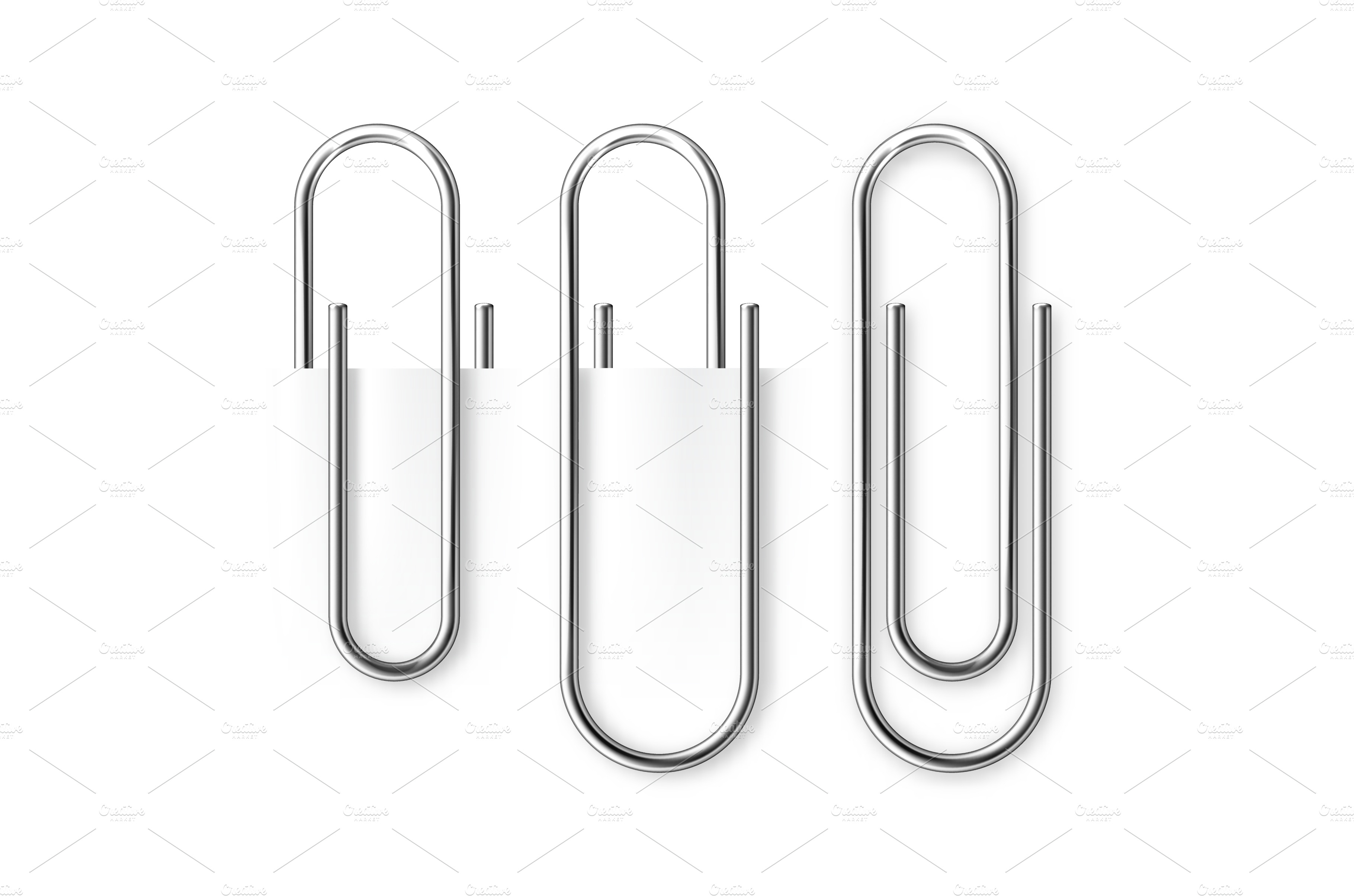 Realistic metal paper clip isolated | Illustrations ~ Creative Market