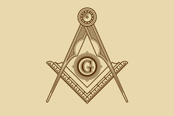 Masonic Freemasonry Emblem Icon | Pre-Designed Illustrator Graphics