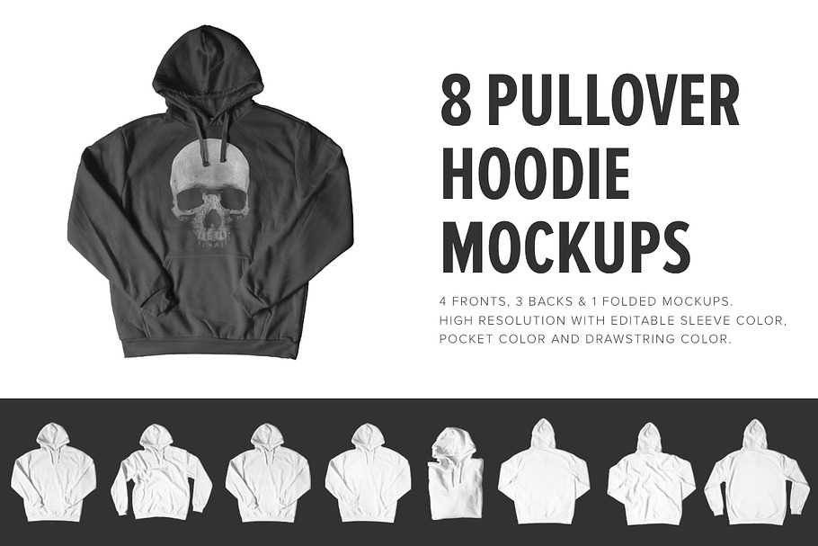 Download 8 Premium Zip-Up Hoodie Mockups | Creative Photoshop Templates ~ Creative Market