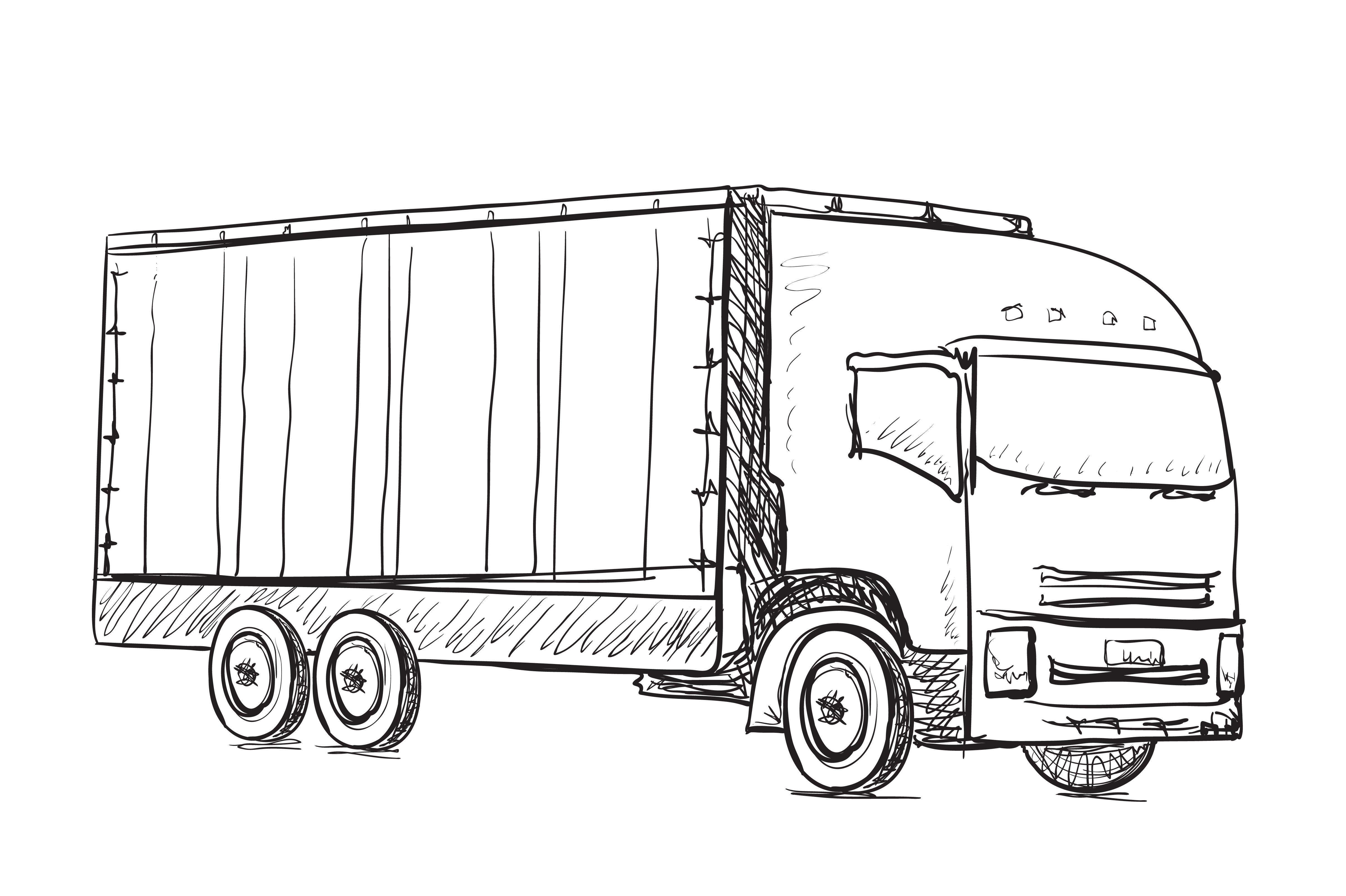 Delivery poster. Truck sketch | Illustrations ~ Creative Market