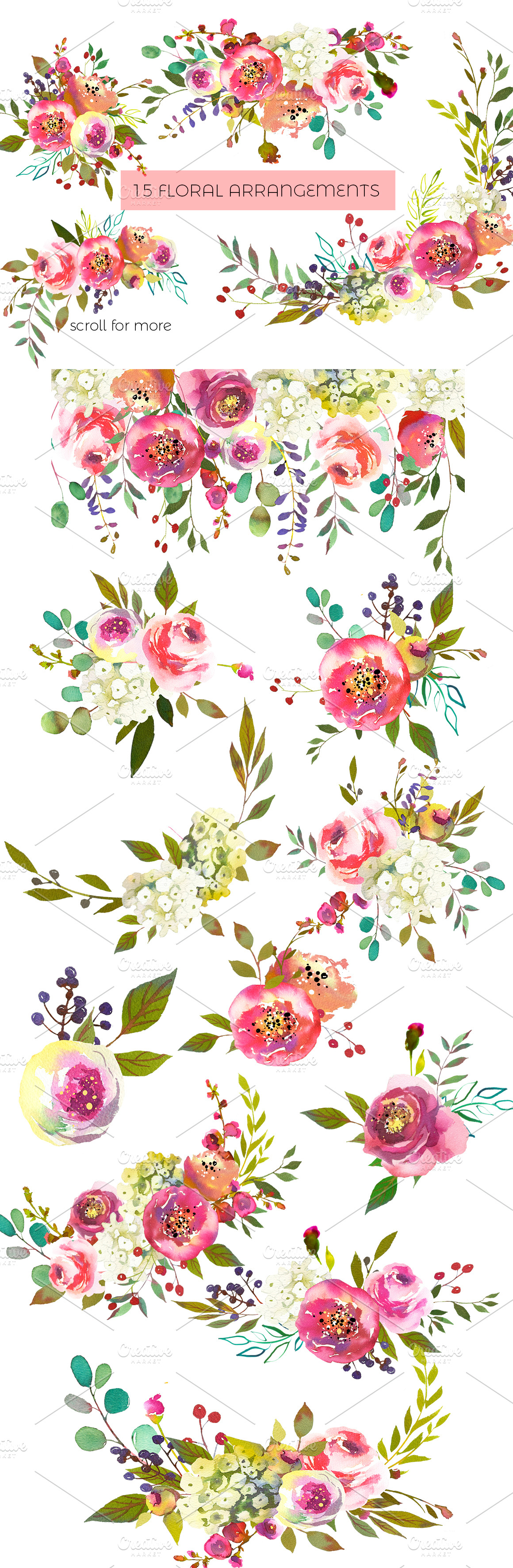 Peach Peonies Watercolor Flowers Set | Illustrations ~ Creative Market