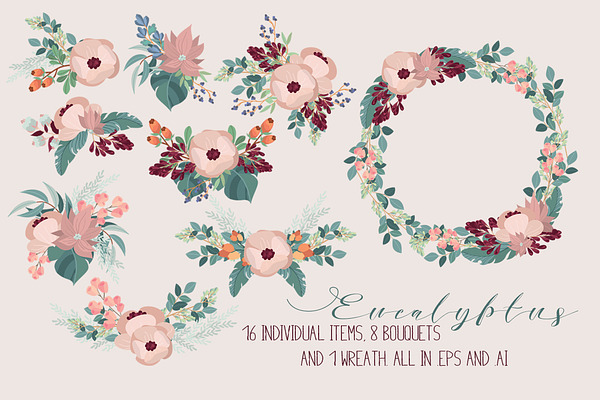 Download Eucalyptus - vector floral pack | Pre-Designed Illustrator ...