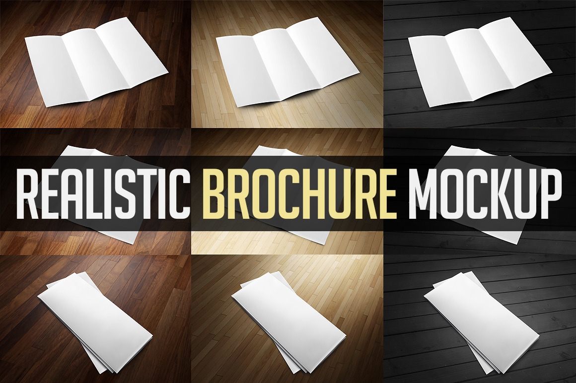 Download Realistic Brochure Mockup Creative Photoshop Templates Creative Market