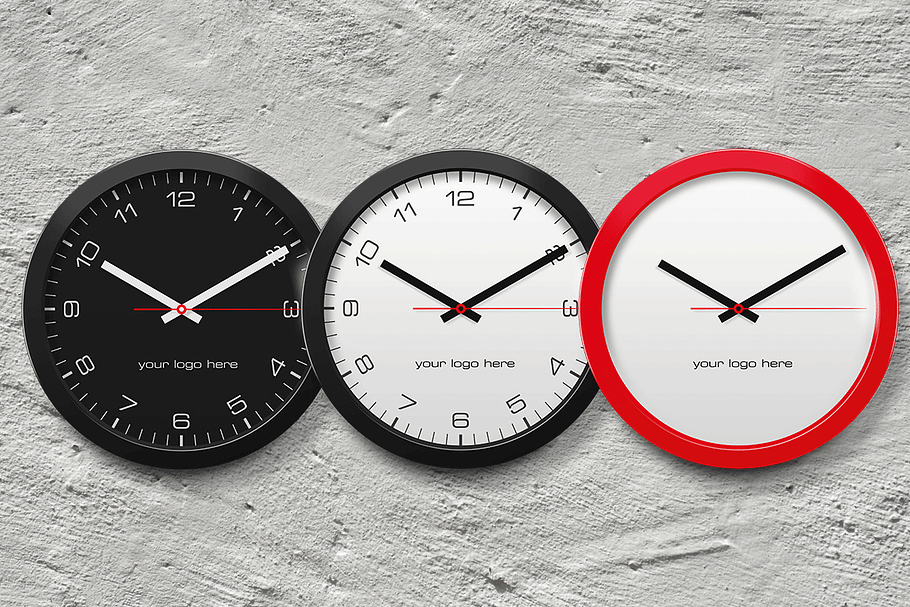 Download V1 Wall Clock Mockup Creative Photoshop Templates Creative Market