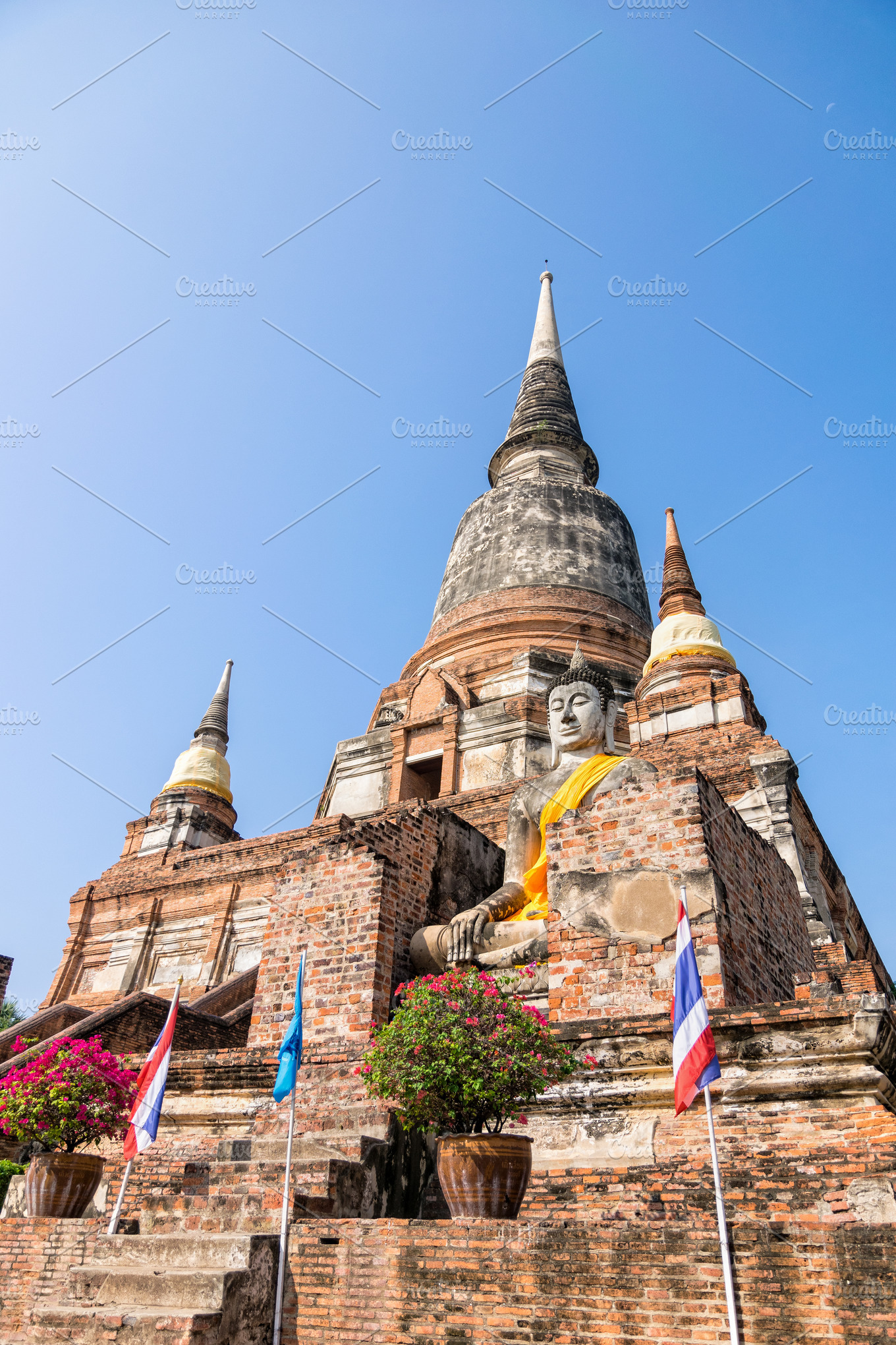 Ancient pagoda in thailand containing wat yai chai mongkon, wat yai ...