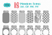 Download Mason Jar Monogram Frames Svg Pre Designed Illustrator Graphics Creative Market