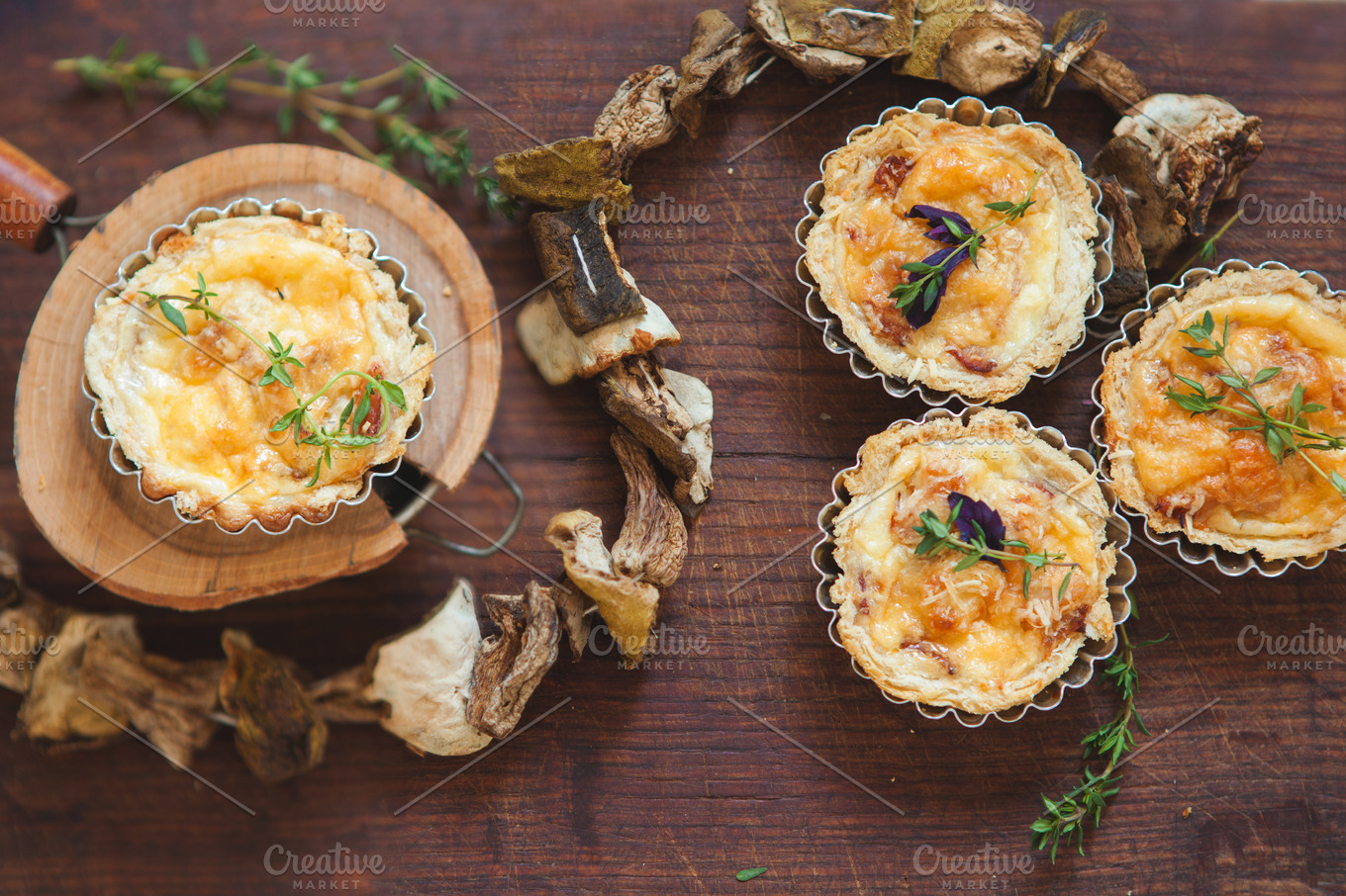 Quiche lorraine with mushrooms | High-Quality Food Images ~ Creative Market