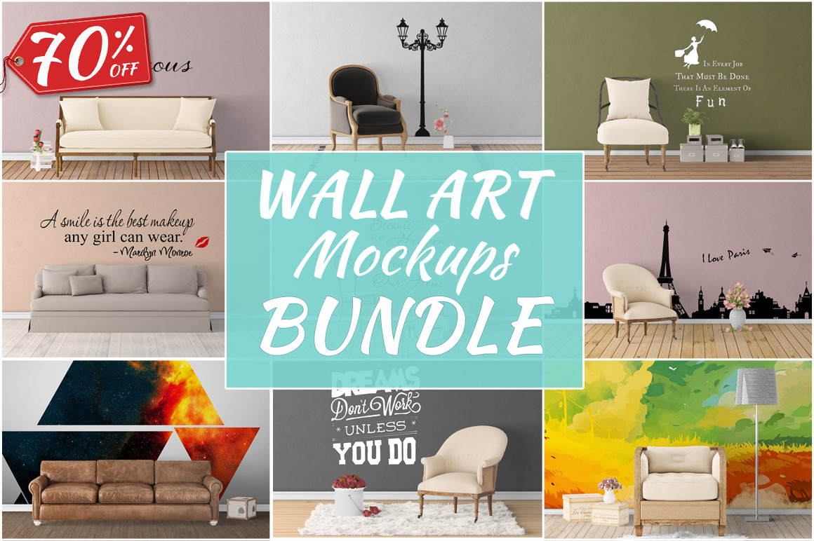 Download Wall Art Mockups Bundle V24 Creative Photoshop Templates Creative Market