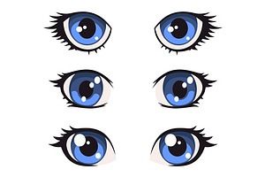 Anime Eyes Closeup Pre Designed Vector Graphics Creative Market