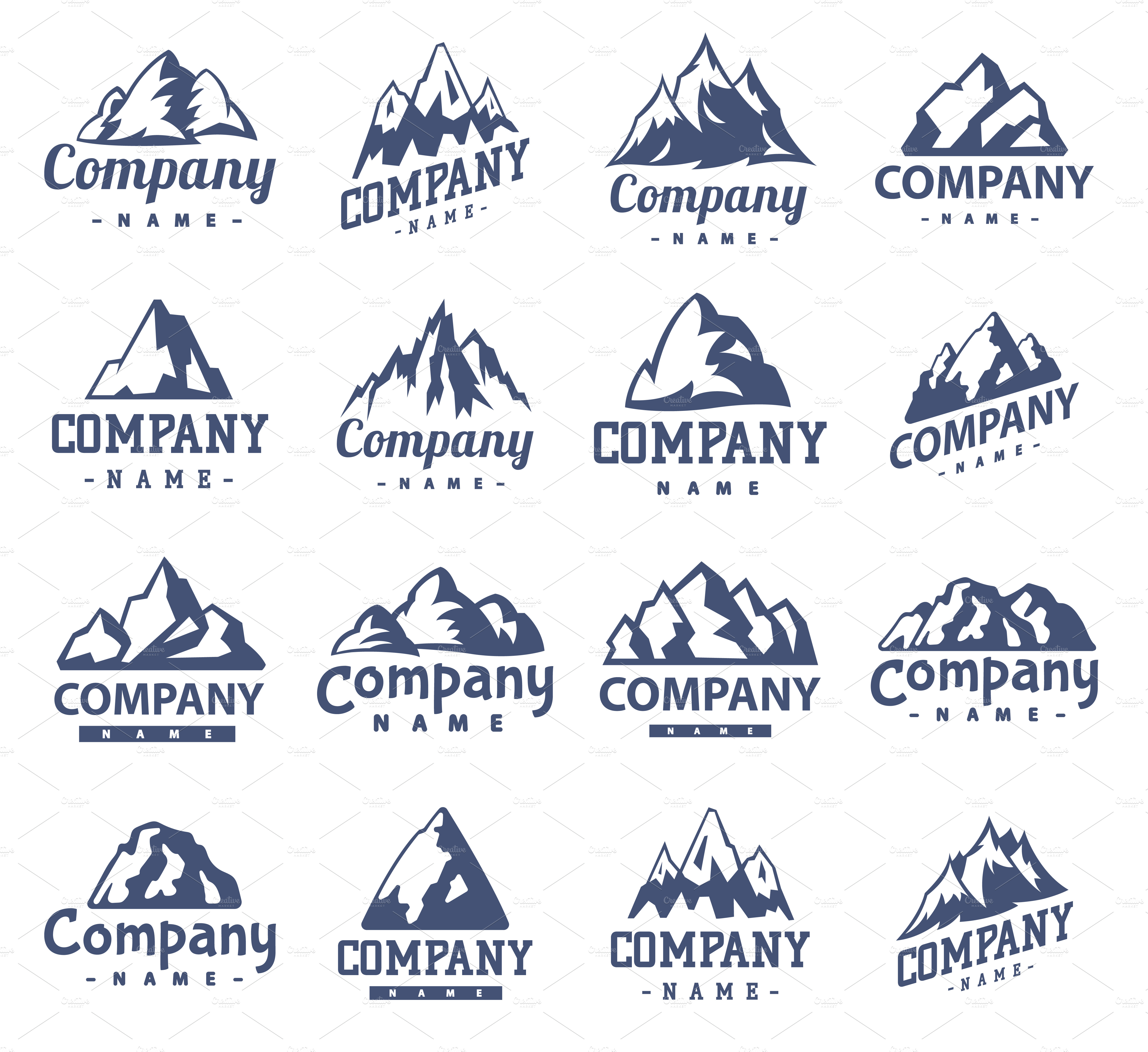 Vector set of mountain logo Illustrations Creative Market