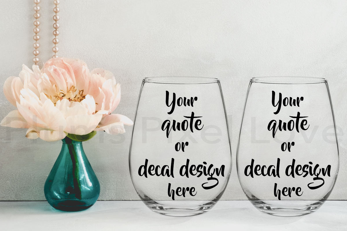 Download 2 Stemless Wine Glasses Mockup Creative Product Mockups Creative Market