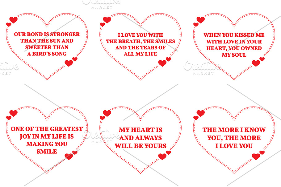 Nine Love Quotes. Set 7/26 | Pre-Designed Illustrator Graphics ...