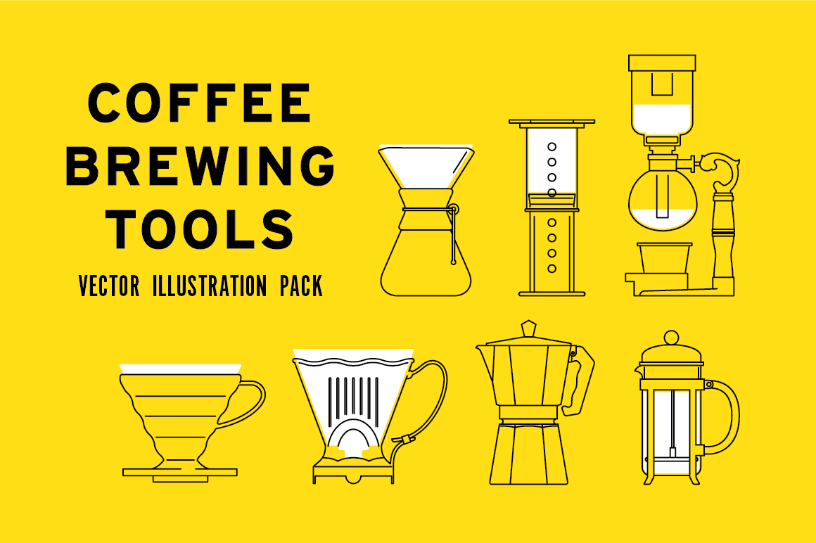 Coffee Brewing tools  Illustrations ~ Creative Market