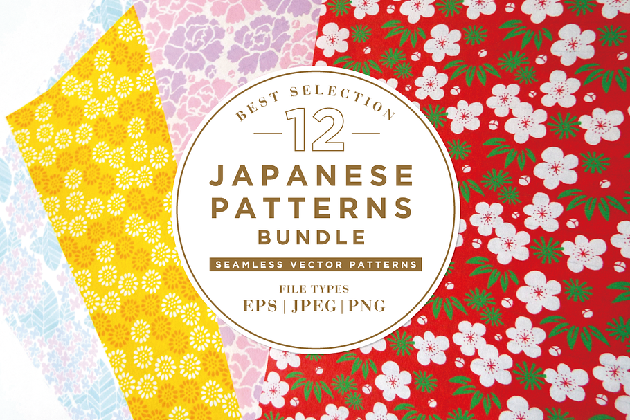 12 BEST JAPANESE PATTERNS BUNDLE | Custom-Designed Graphic Patterns ...