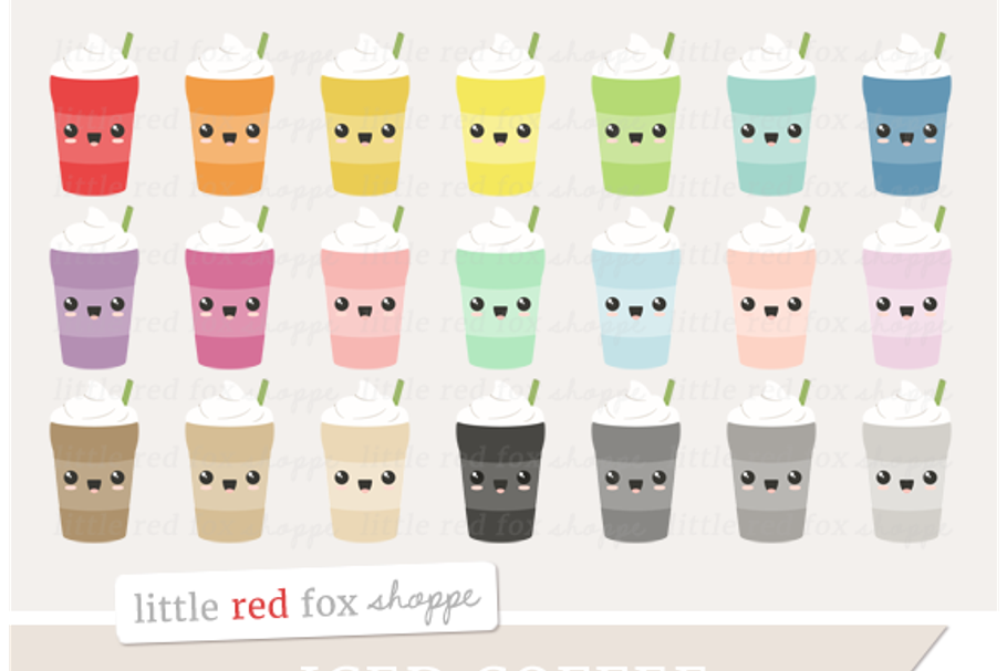 Download Kawaii Coffee Cup Clipart Custom Designed Illustrations Creative Market