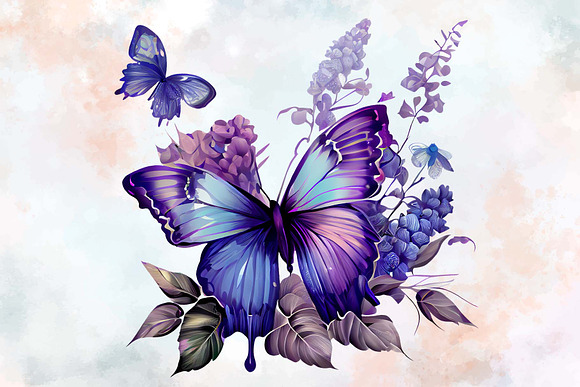 Download Purple Butterfly In Cyber Y2K Aesthetic Wallpaper