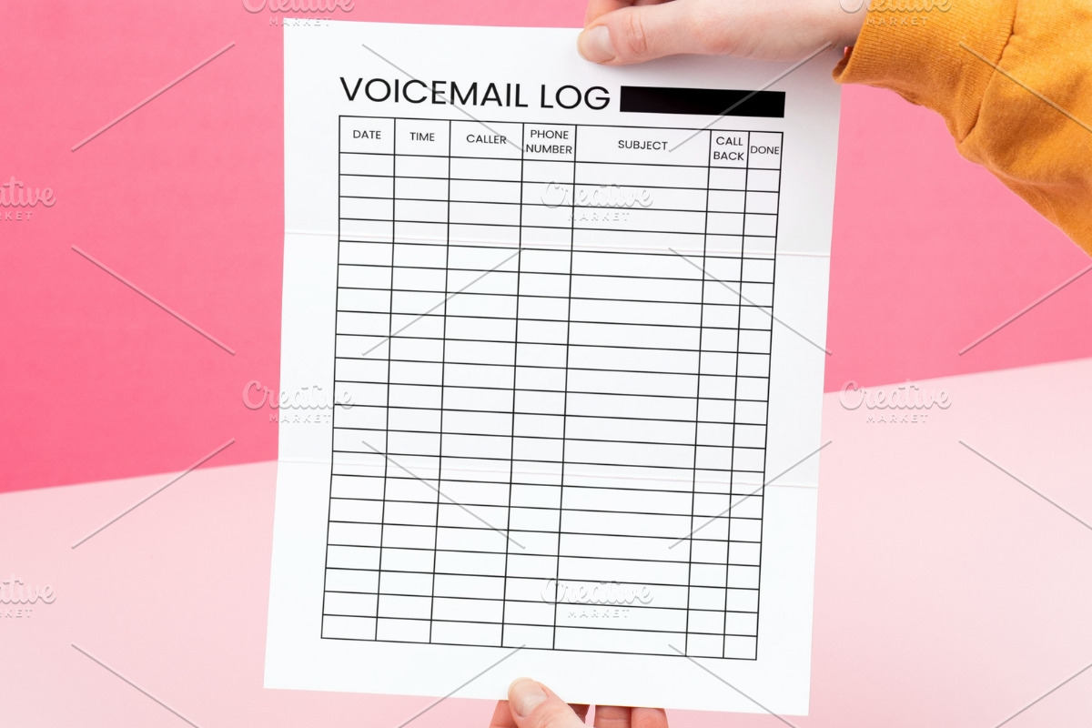 Editable voicemail log, Call log Print Templates Creative Market