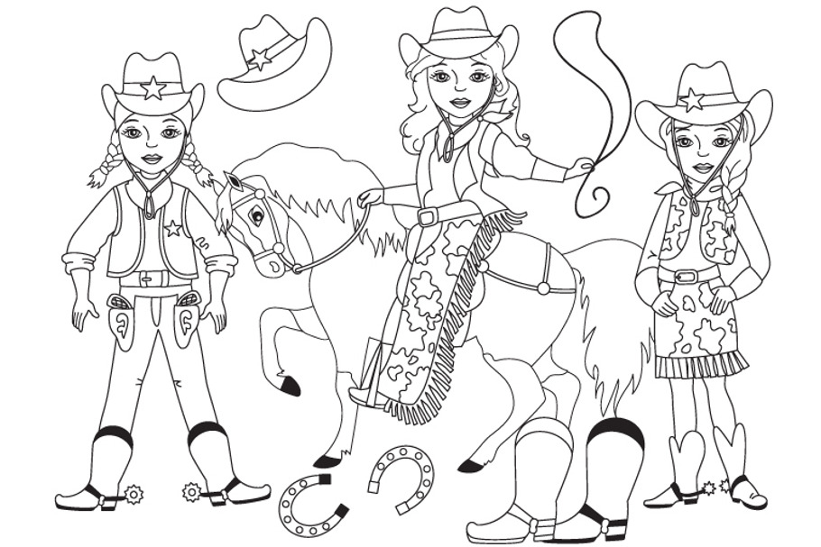 Vector African American Cowgirl Set | Pre-Designed Illustrator Graphics