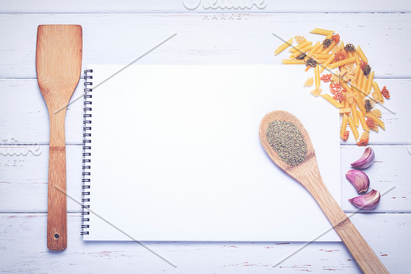 Open Recipe Book With Blank Pages High Quality Food Images Creative Market