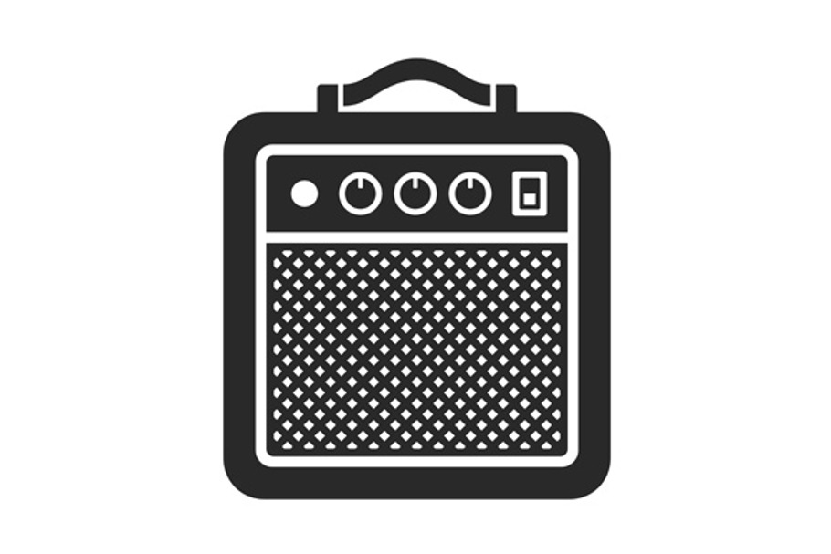 Electric Guitar Amplifier Set PreDesigned Illustrator Graphics