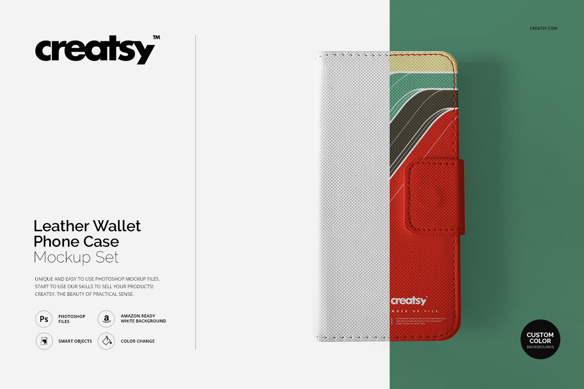 Download Leather Wallet Phone Case Mockup Set | Creative Photoshop ...