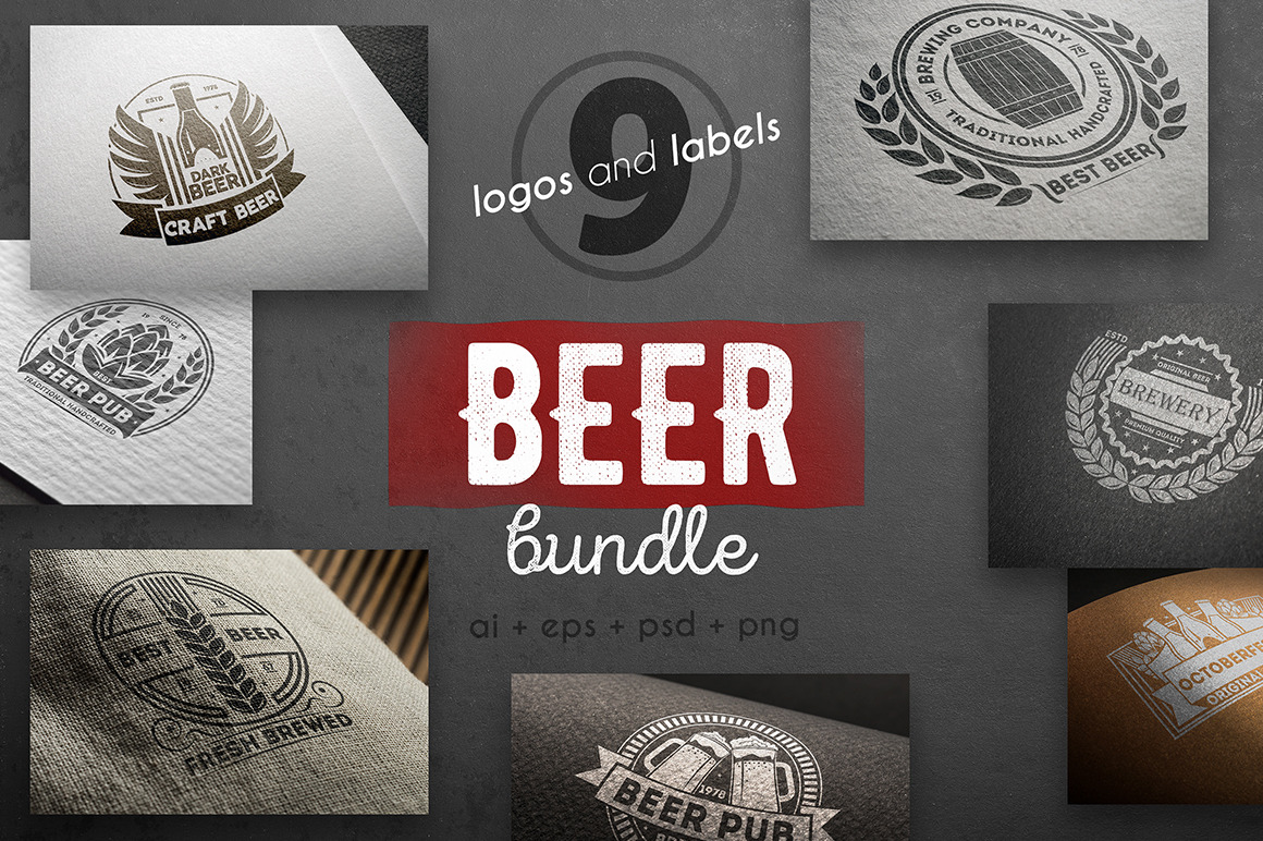 Download Beer Logo Kit Creative Illustrator Templates Creative Market