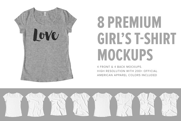 Download 8 Premium Girl's T-Shirt Mockups | Creative Photoshop ...