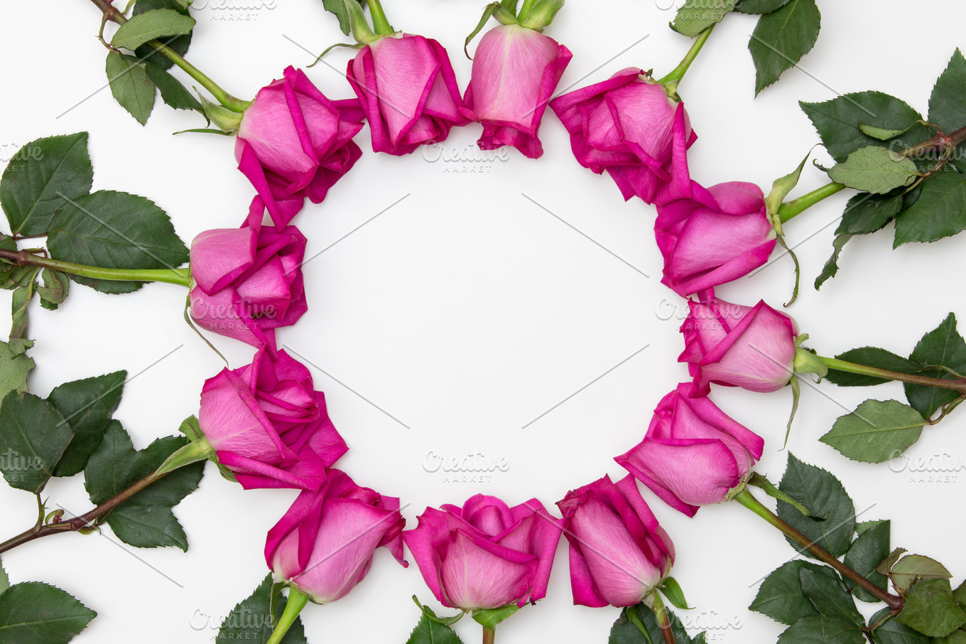 Circle of roses styled stock | Abstract Stock Photos ~ Creative Market