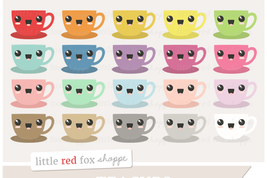 Download Kawaii Coffee Cup Clipart Custom Designed Illustrations Creative Market