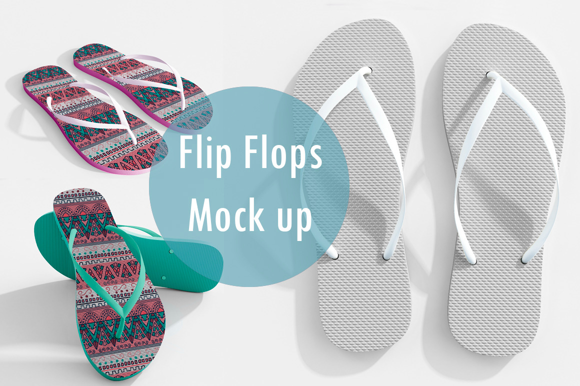 Download Realistic Flip Flops Mock Up Creative Photoshop Templates Creative Market