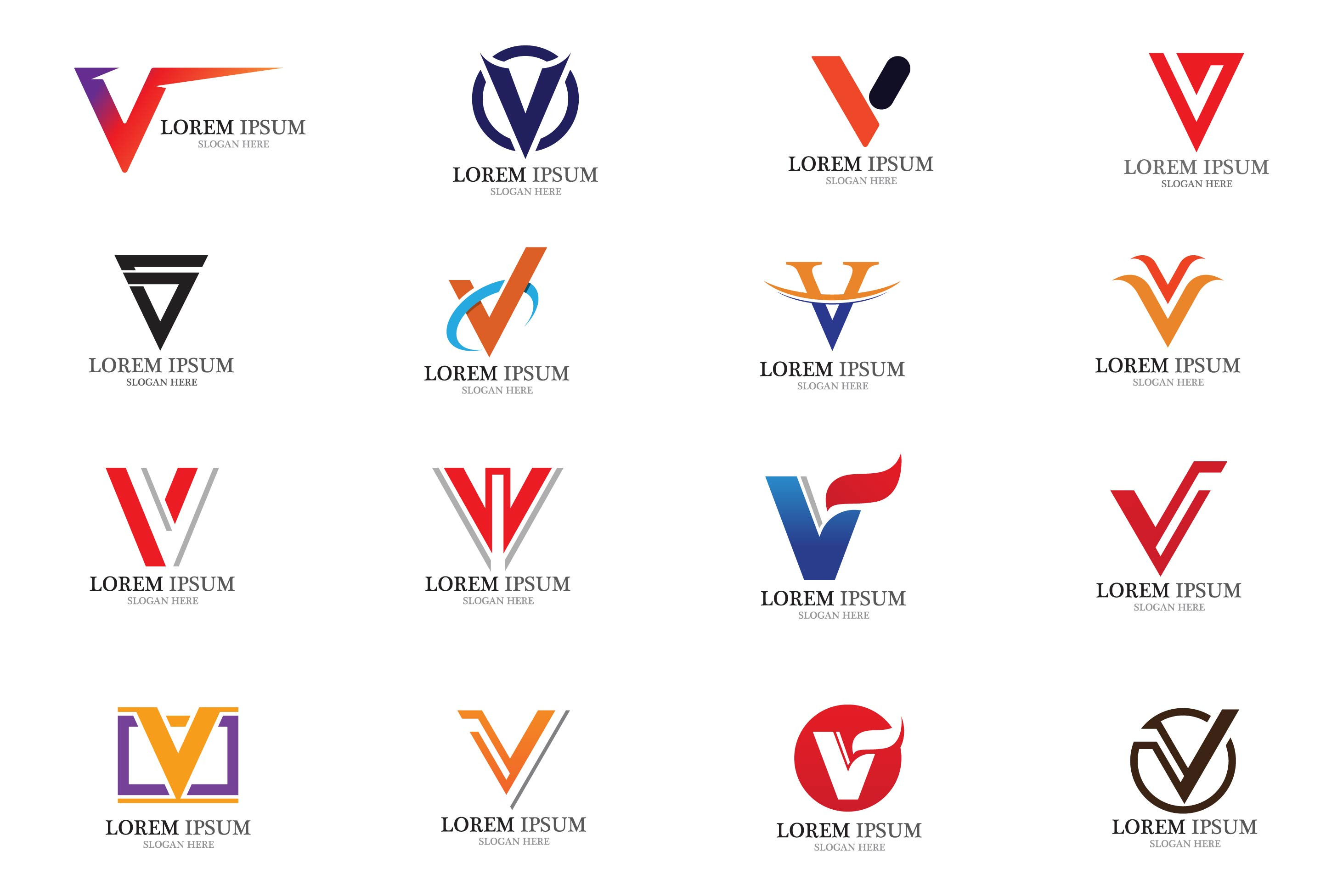 Initial letter V logo template suitable for businesses and product names.  This stylish logo design could be used for different purposes for a  company, product, service or for all your ideas. 7357582