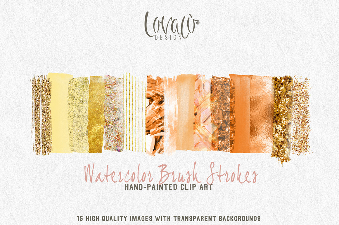 Gold Orange Watercolor Brush Stroke | Textures ~ Creative Market