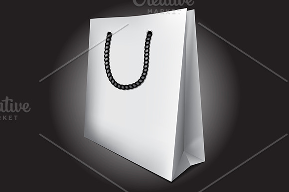 White empty 3D shopping bag vector | Decorative Illustrations ...