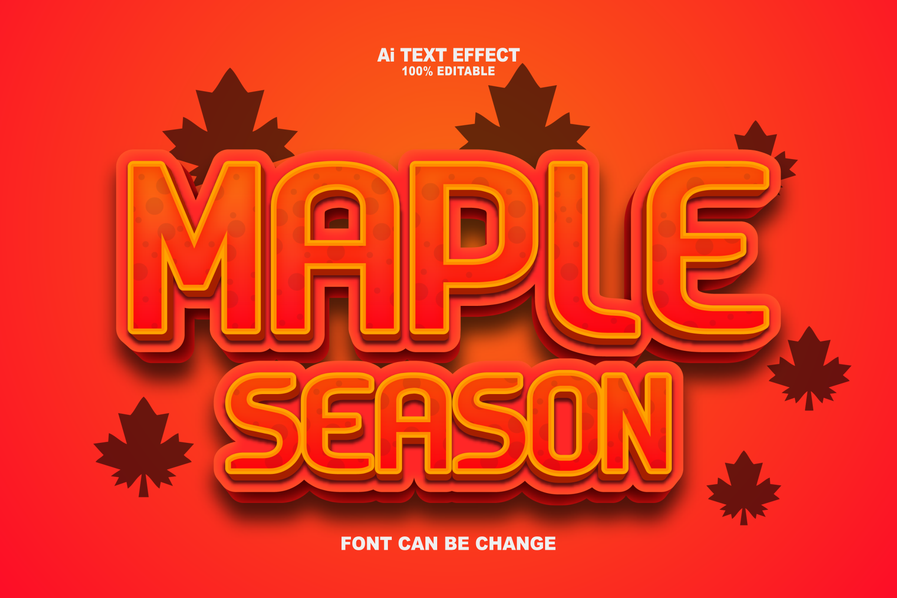 Maple Season Editabele Text Effects. Layer Styles Creative Market