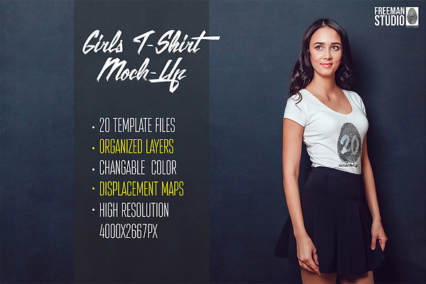 Download 20 Top Girls T-Shirt Mock-Up | Creative Photoshop ...