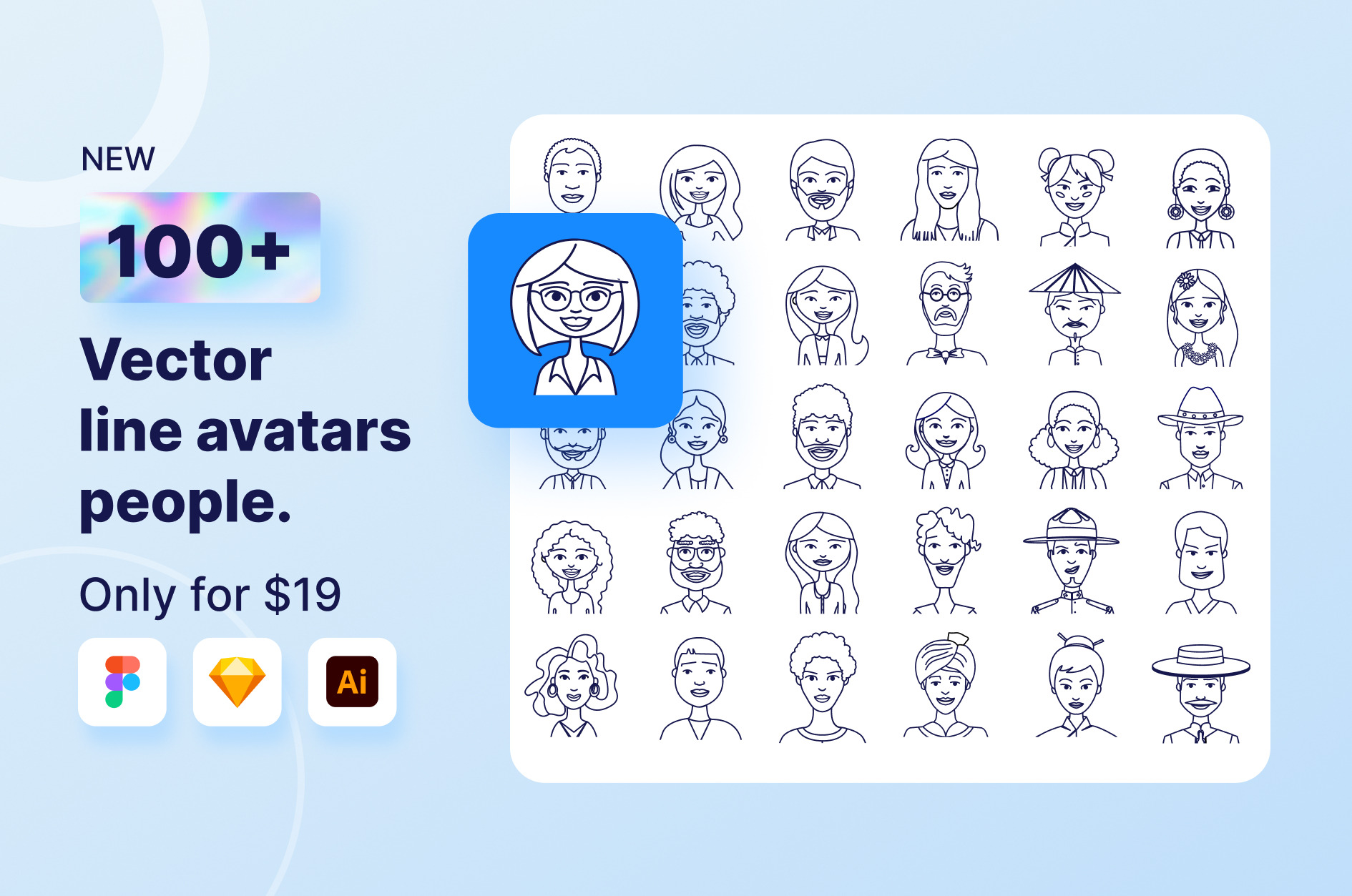 72 Avatar icons vector people collection By NikoDzhi Art