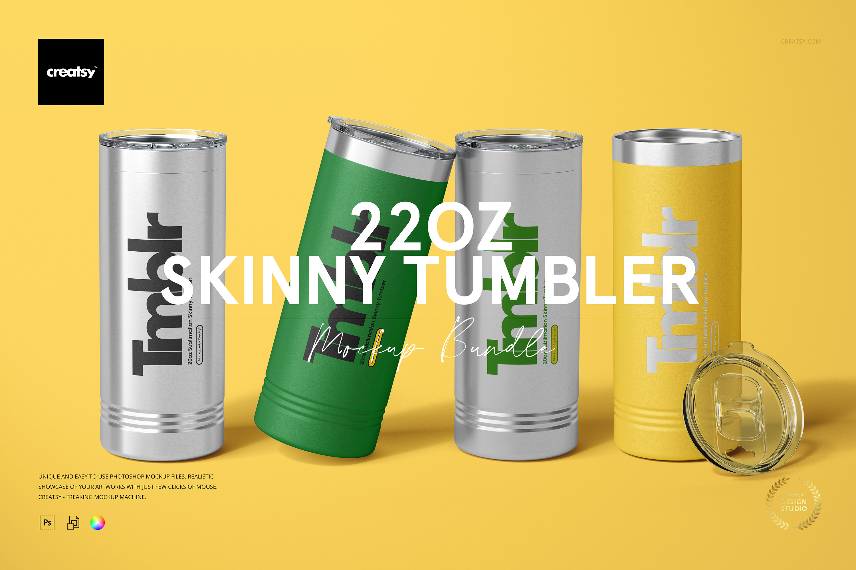 Skinny Tumbler 20oz mockup By Wanderlustlens