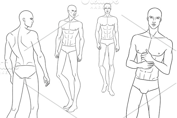 male fashion figure templates