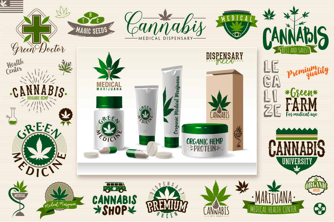 Download Medical Marijuana Logo Template Creative Illustrator Templates Creative Market