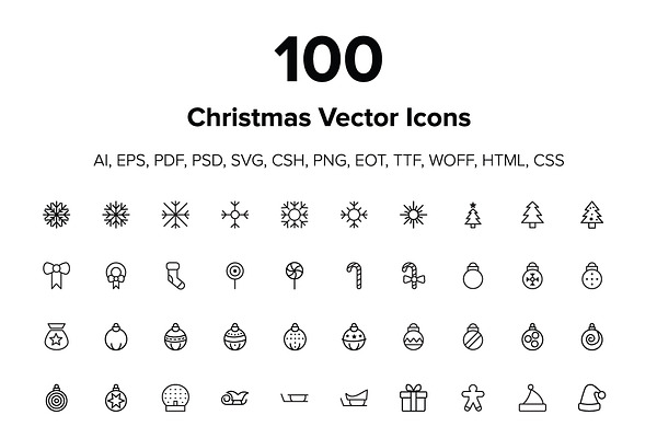 Download 100 Merry Christmas Icons Pre Designed Photoshop Graphics Creative Market PSD Mockup Templates