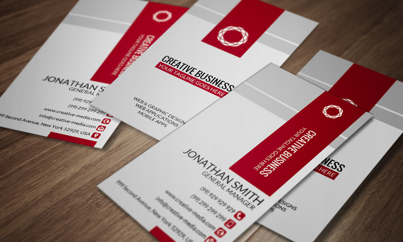 Red & White Business Card CM029 | Creative Photoshop Templates