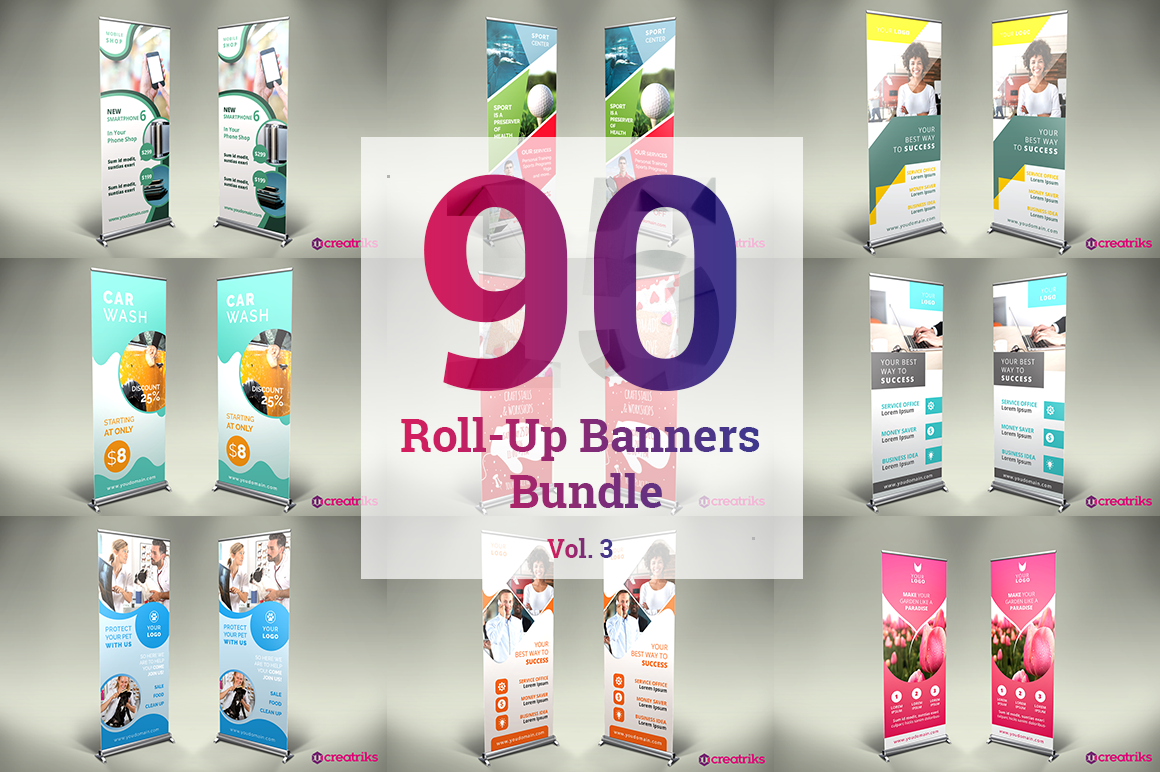 90 Roll Up Banner Bundle | Flyer Templates ~ Creative Market