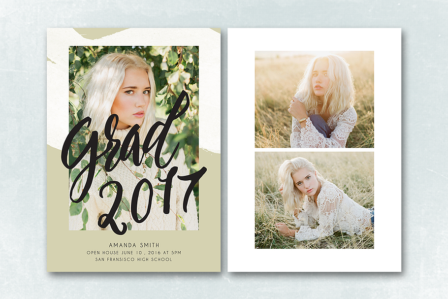 Senior Graduation Announcement 049 | Creative Photoshop Templates ...