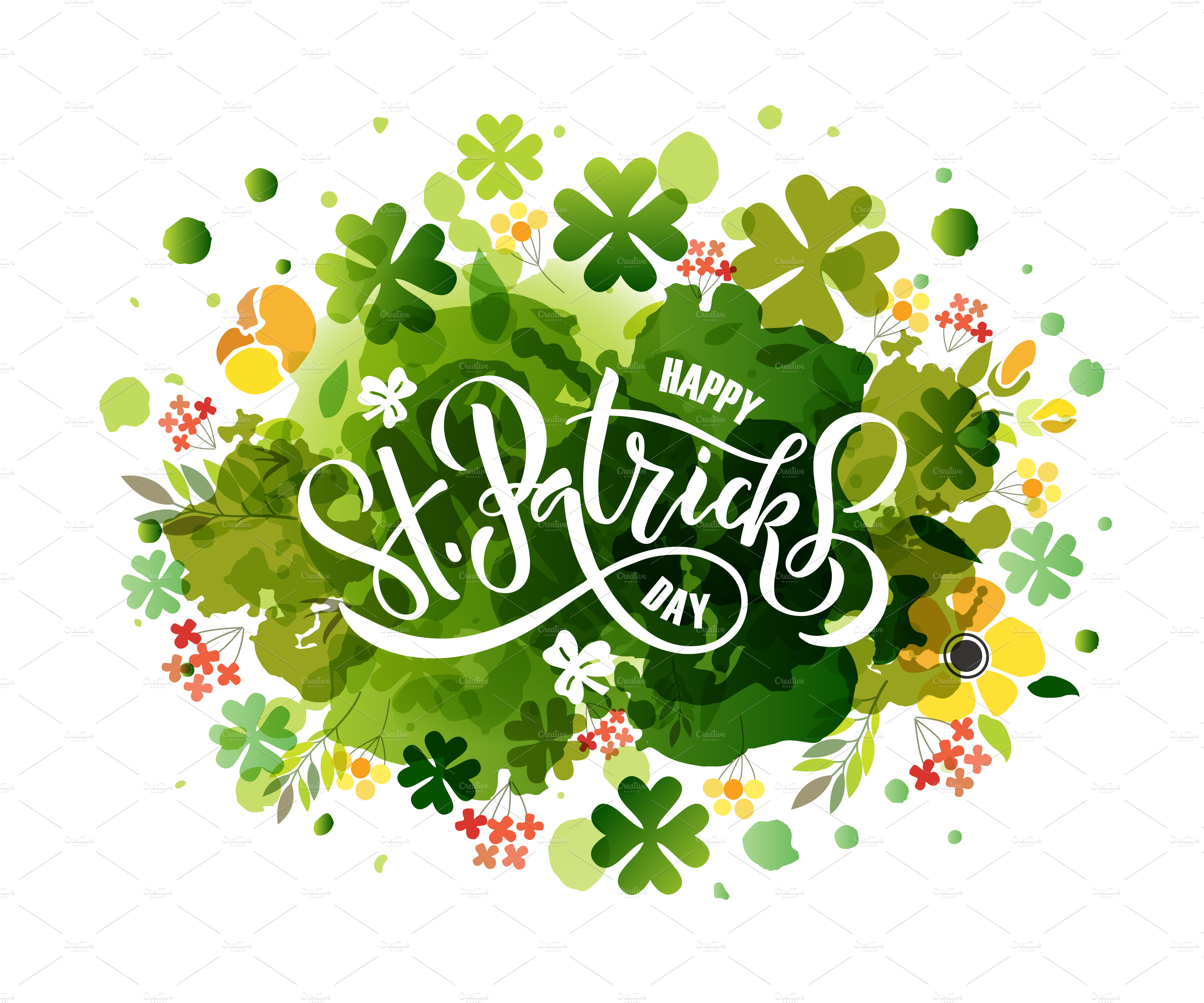 St. Patrick's Day Watercolor Card Poster Templates Creative Market